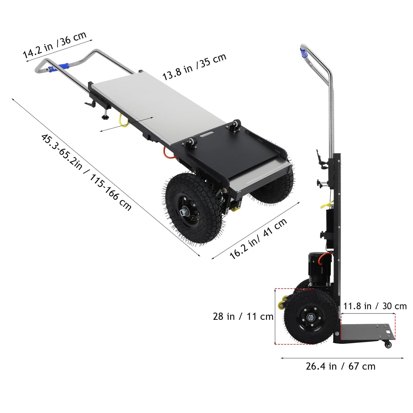 1200W Electric Stair Climbing Cart 900LBS Capacity, Folding Stair Climber Hand Truck with Wheels & Tool Kit, Heavy Duty Motorized Stair Dolly for Moving Furniture, Appliance, Warehouse Logistics