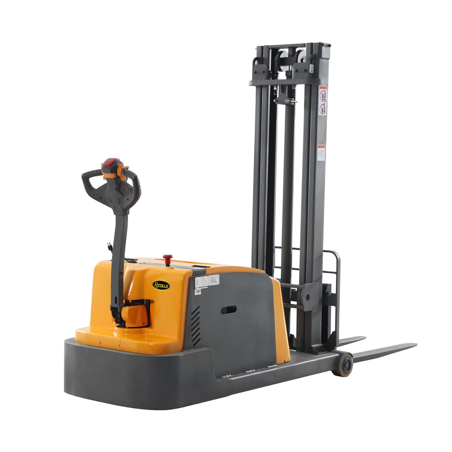 APOLLOLIFT Counterbalanced Full Electric Stacker, 118" Lift Height Forklift, 3300Lbs Capacity Powered Material Lift for Factories, Logistics and Warehouses