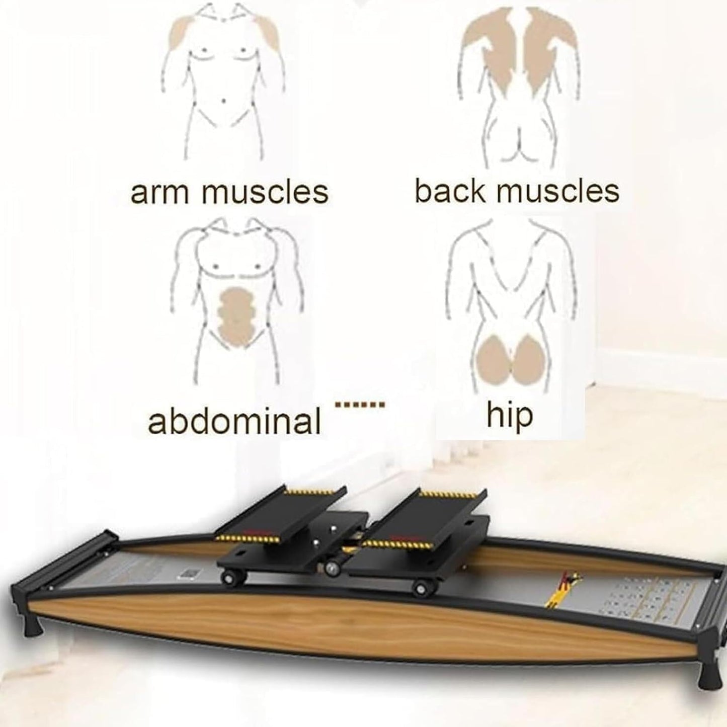 ZIJINGM Indoor Ski Machine, Simulated Ski Exercise Machine, Professional Indoor Fitness Equipment, 150kg Load-Bearing, 0-100kg Adjustable Resistance, for Workout Balance, Aerobic Training