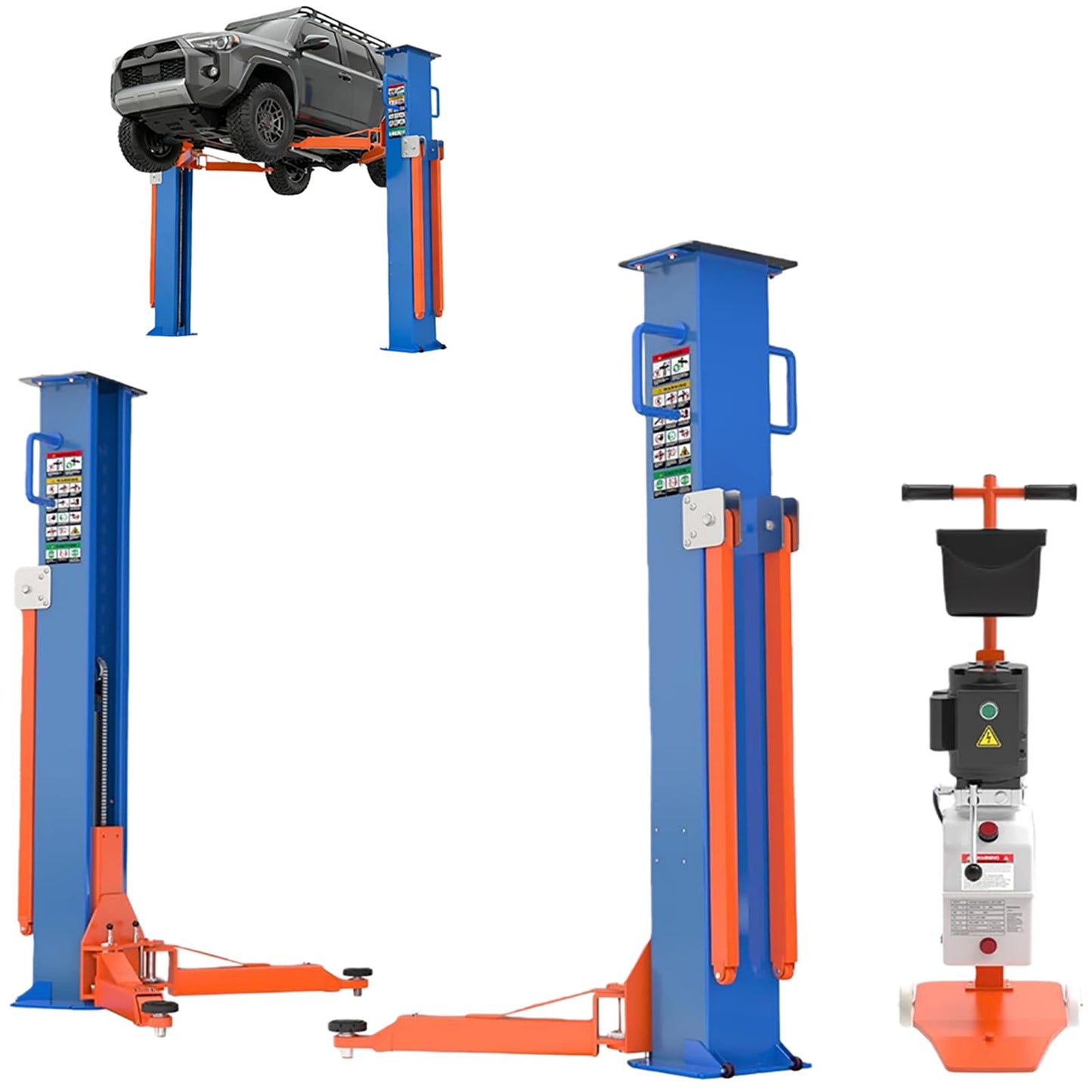 ATTACHXPRO Portable 2 Post Car Lift for Garage | 8,000 LB Auto Lift with Adjustable Columns | 220V Movable Vehicle Lift for Home & Repair Store (2 Post Car Lift)