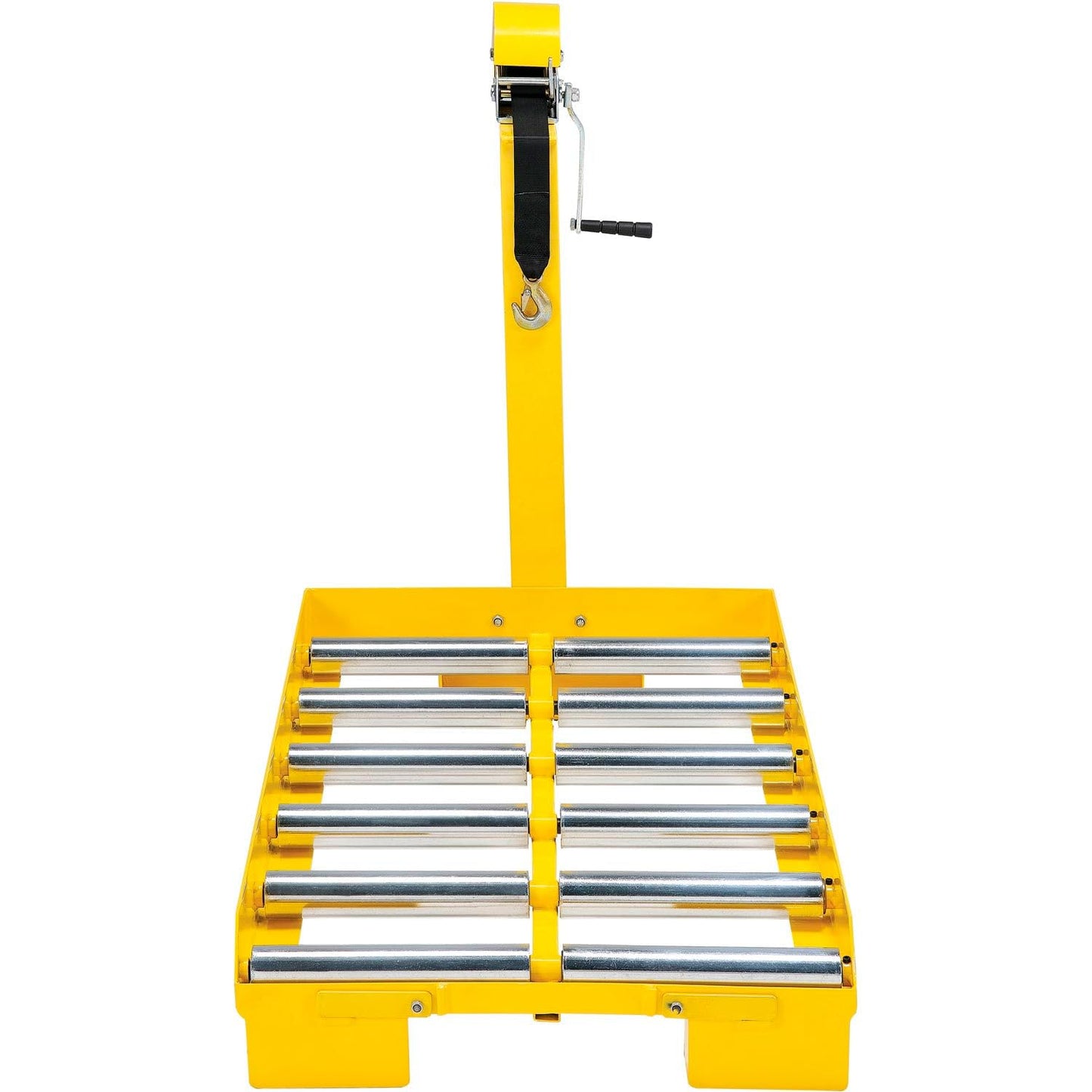 Global Industrial Forklift Battery Transfer Platform, 4000 Lbs Platform Capacity, 1000 Lbs Winch Capacity, 40" L x 28" W Deck, Steel Construction, Yellow