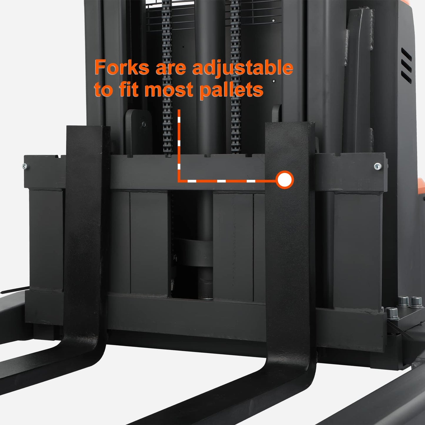 Tory Carrier Full Electric Walkie Pallet Stacker with Straddle Legs 2640lbs Capacity Material Lift 118”Height