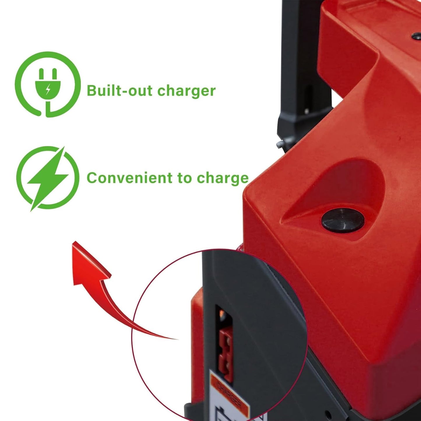 Tory Carrier Electric Pallet Jack - Truck Power Battery 3300lb Capacity 48x27 Forks Long Battery Life, New Version Handle Used in Warehousing and Handling-Red