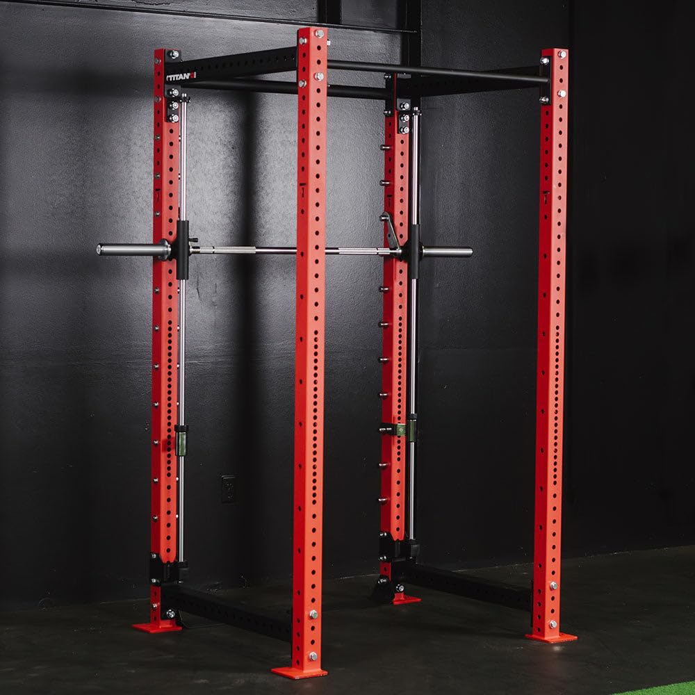 Titan Fitness X-3 Series 90" Smith Machine Power Rack Attachment, 500 LB Capacity, Comes with Smith Olympic Bar, Guide Rods, Safety Catches, Spotter Hooks