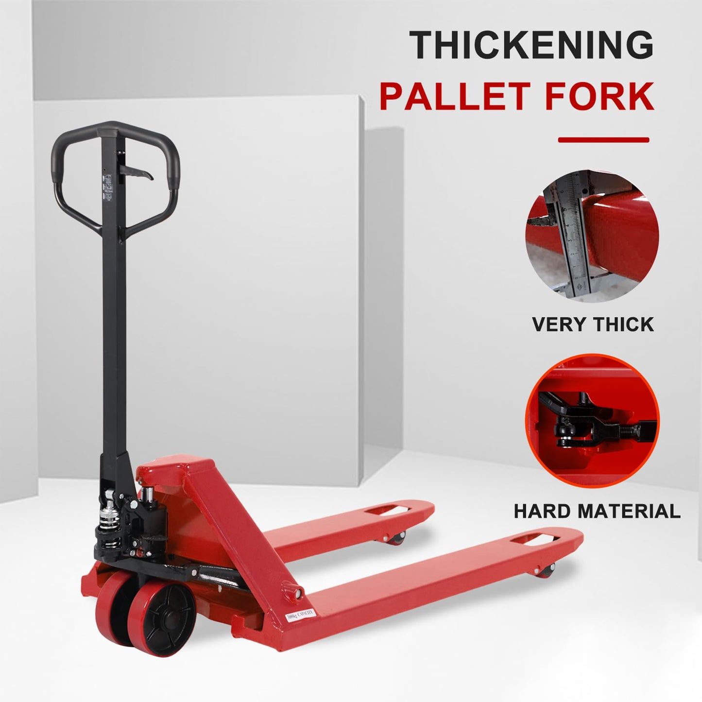 T Tory Carrier Pallet Jack Truck Manual Pallet Truck Lift 5500 lbs Capacity, 21 × 48 Forks Heavy Duty Pallet Jack with PU Wheels and Rollers