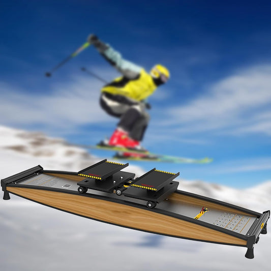 Indoor Ski Machine for Full-Body Workout, Glutes, Legs, Abdominal & Waist Training Equipment , Home Fitness Simulator with Adjustable Poles & Non-Slip Mat, Cardio Stepper for Balance and Strength