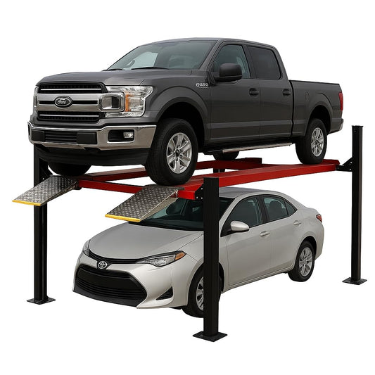 MutsMover 9,500 LBS 4-Post Car Lift, Extra Tall & Wide Parking and Storage Auto Lift with 79" Max Height, 3.0HP Heavy-Duty Hydraulic System for Garage, Parking, or Workshop Use, 1 Year Warranty,110V