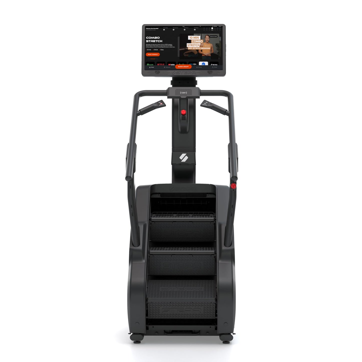 STEPR XL+, Commercial Stair Climber with 27" Touchscreen, 9" Step Height, Strength & Resistance Anchor Points, 190 Steps/Min, 450 lb Capacity