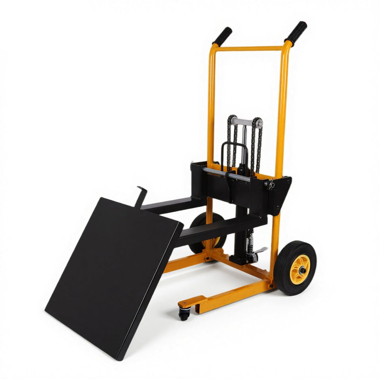 Mini Forklift Manual Hydraulic Stacker with Swivel Wheels Portable Pallet Jack Table Cart Wear Resist Pallet Truck Dolly
