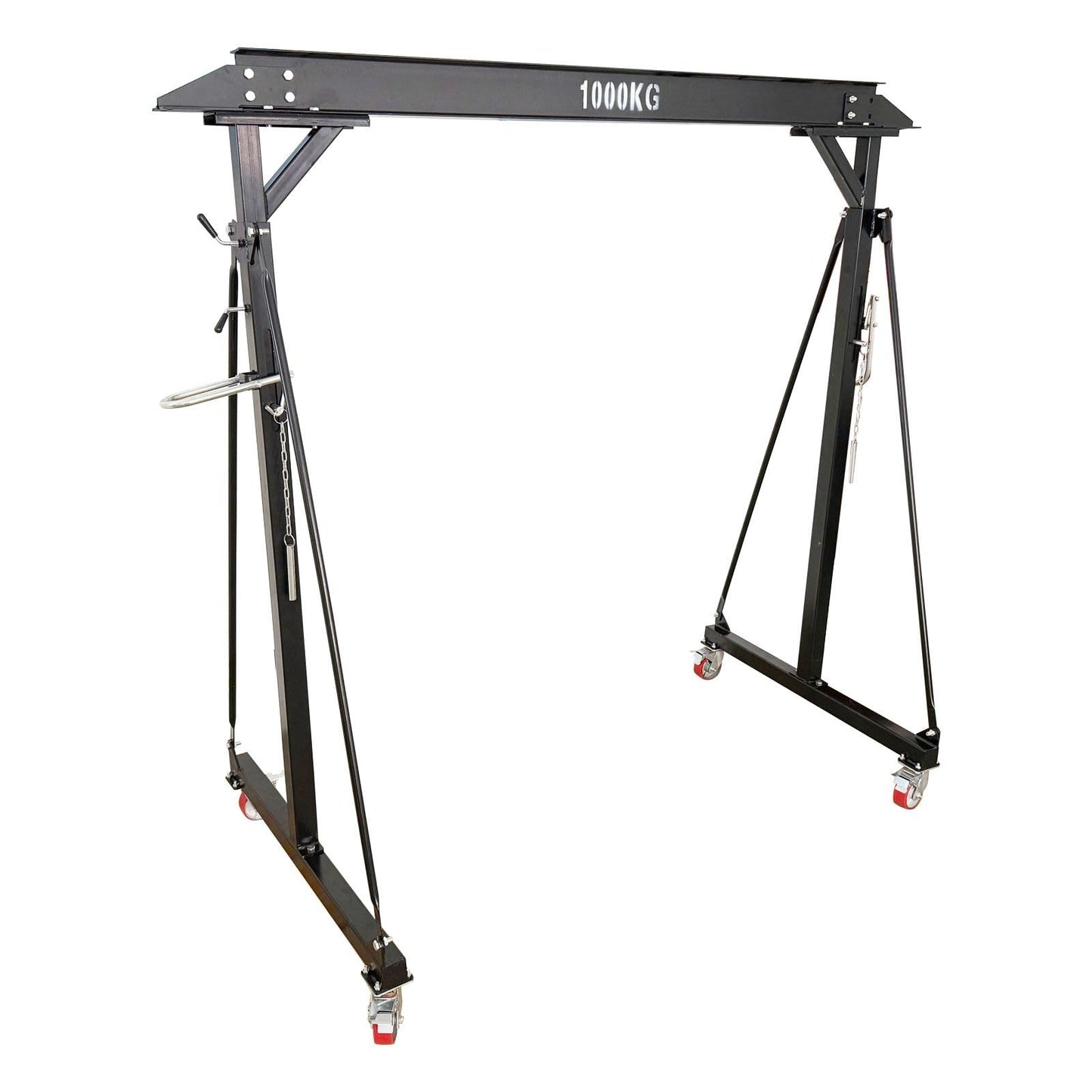Yokoma 1 Ton Portable Gantry Crane,2204LBS Steel Manual Hoist with Adjustable Height (94.5-141.7in),Mobile Lifting Frame with Wheels for Factories,Warehouses,Maintenance Workshops