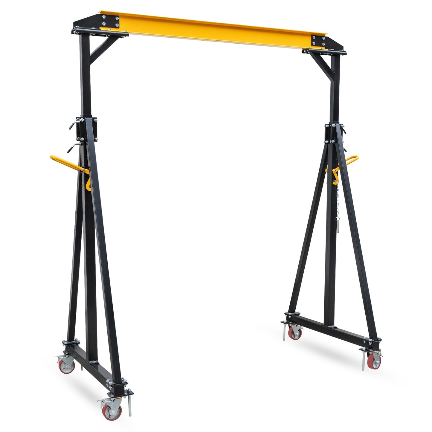 Adjustable Portable Shop Crane – 1-2 Ton Heavy Duty Lifting Hoist – Height Adjustable 97"-141" – Max Load 4400lbs – Robust Steel Frame – for Factories, Warehouses, Construction, Car Repair