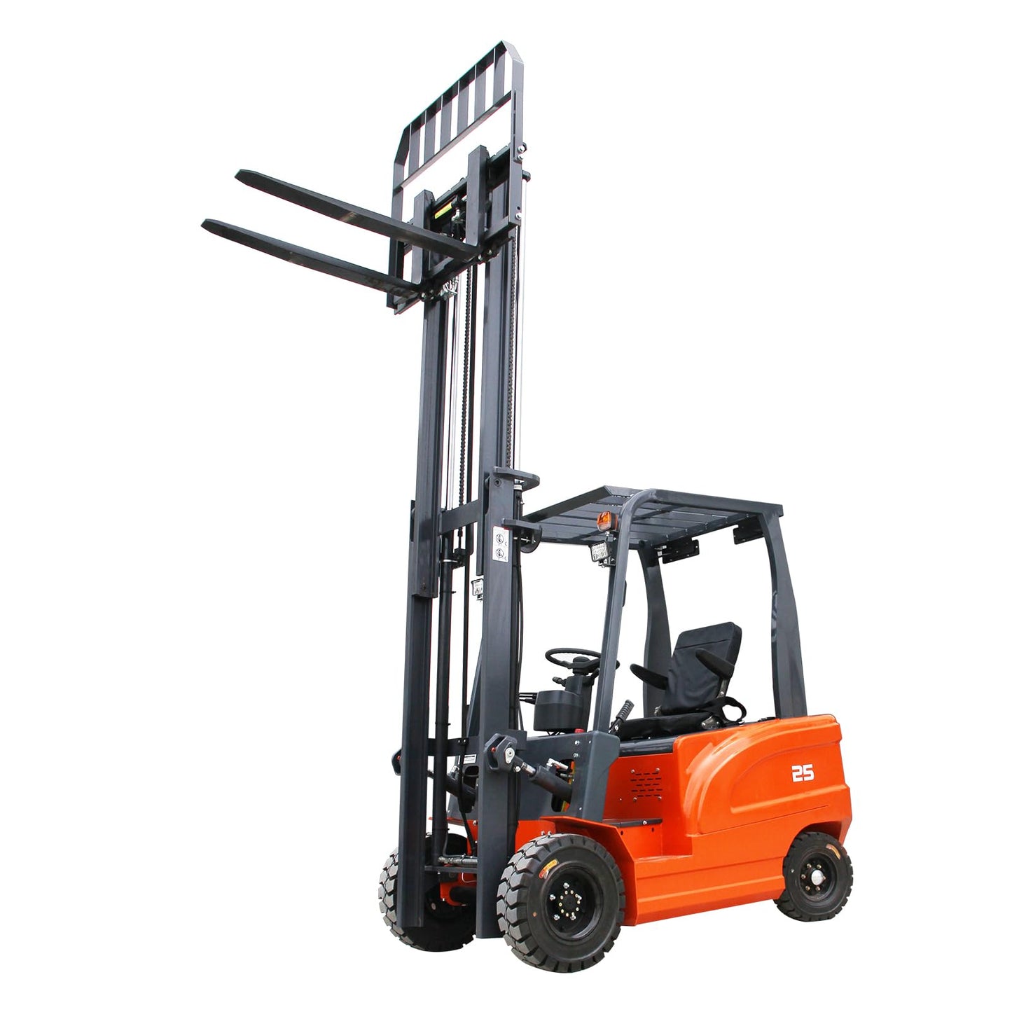 2.5 Ton Electric Forklift Pallet Stacker, Compact Forklift Capacity Heavy Duty Industrial Material Handler for Warehouse Factory Logistics Lead Acid Battery Powered, Moved Sideways (Orange)