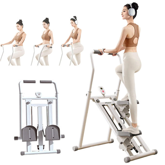Vertical Climber Machine with 3-Speed Resistance Adjustment, Stair Stepper for Full-Body Workout, Folding Stair Climber Exercise Machine with Various Armrest Styles