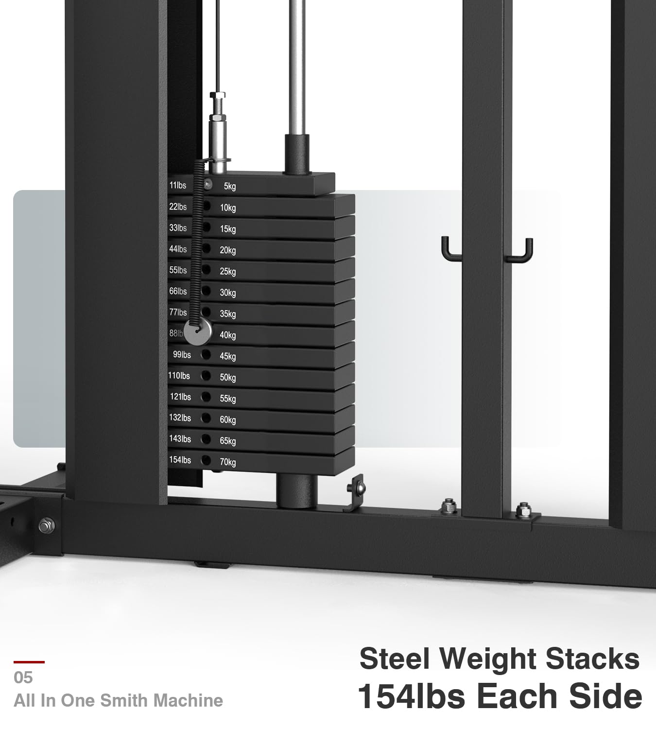 DONOW Smith Machine with Weight Stacks, Multi Function Home Gym System Training Power Cage Squat Rack Dual Cable Crossover Machine All in One