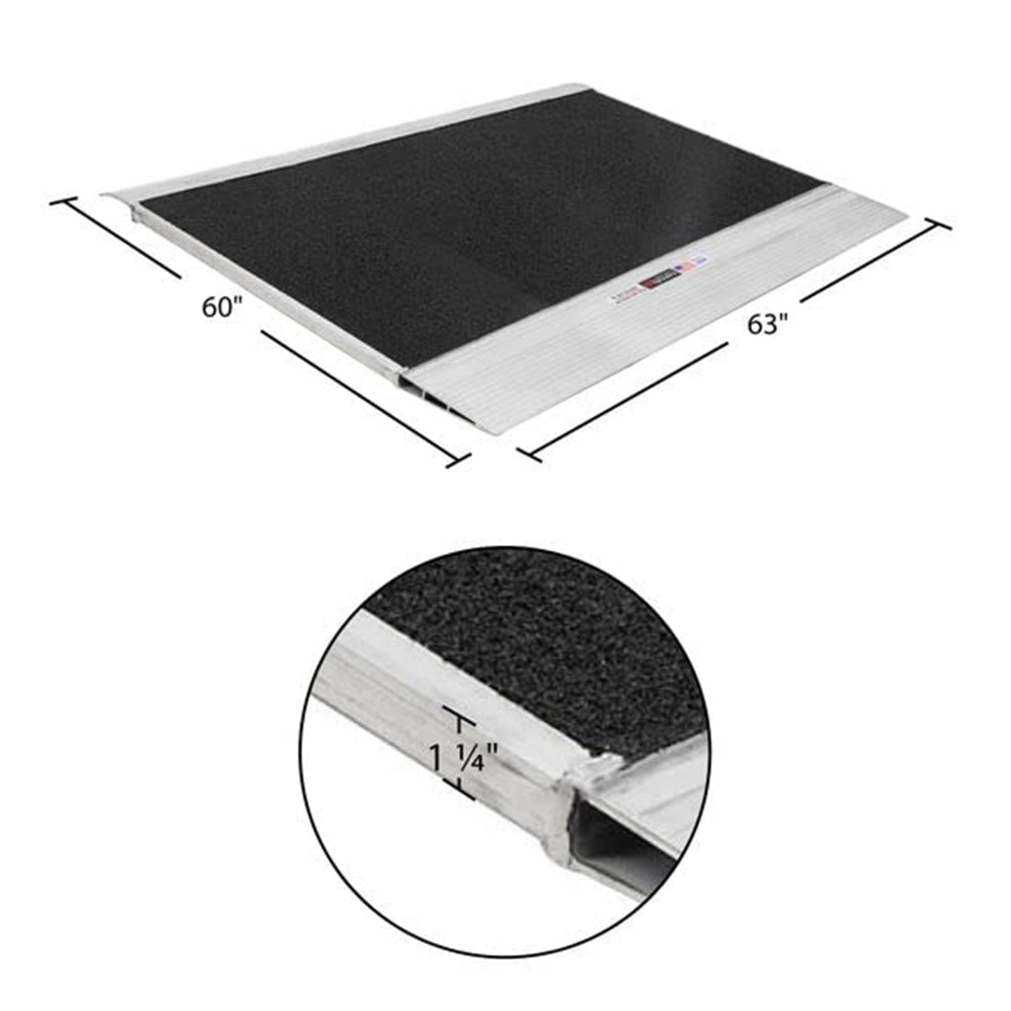 60" x 63" Shipping Container Forklift Ramp for 5.75" to 8" Lip, Grit-Coat, 12,000 lb. Capacity, HD Ramps