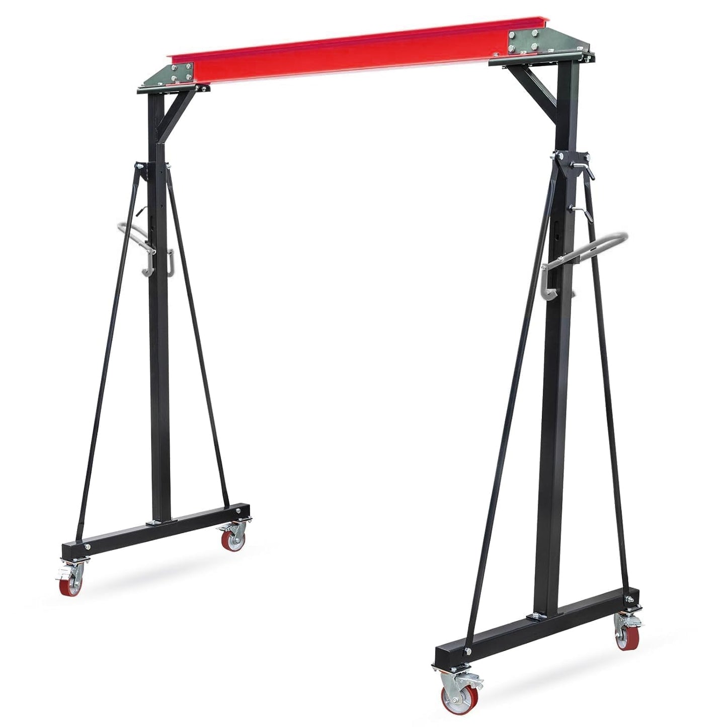 Adjustable Gantry Crane 2200 LBS MAX, Shop Lift Hoist with 360° Locking Wheels & Adjustable Height (96.5"-143.7") for Workshop, Garage, Factory, Warehouse