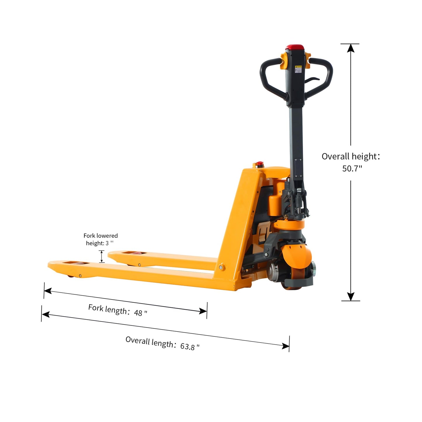 APOLLOLIFT Electric Pallet Jack Truck Powered Lithium Battery Classic Pallet Truck 3300Lbs Capacity 48" x27" Fork Length Multi-Function Handle with Extra Lithium Battery