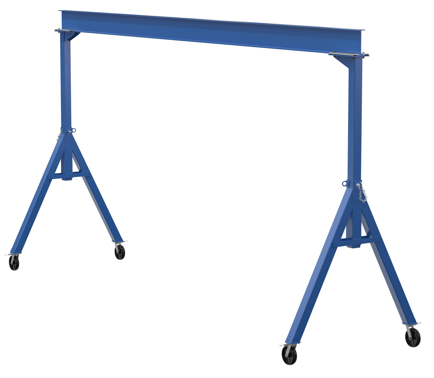 Vestil FHS-2-20 Steel Fixed Gantry Crane with Glass Filled Phenolic Casters 15 Ft. 4000 Lb. Capacity Blue