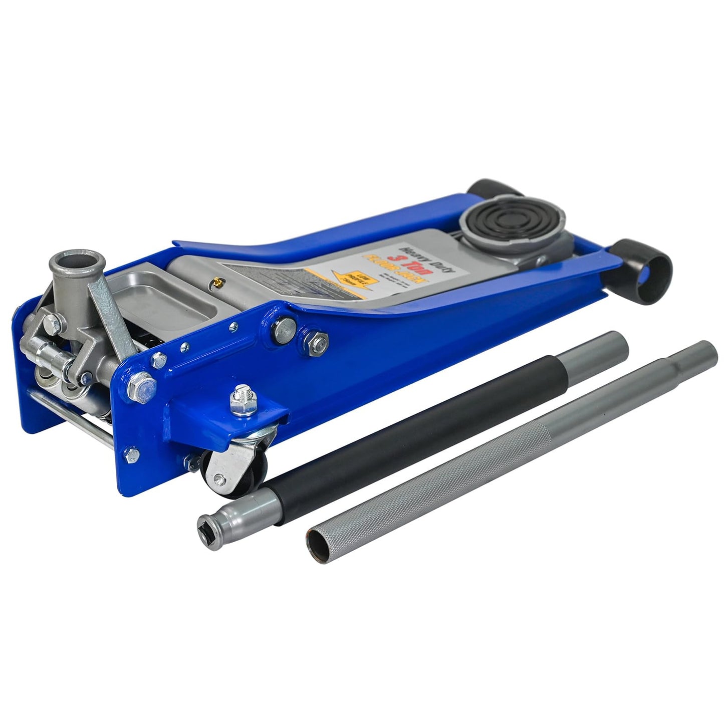 3 Ton Low Profile Hydraulic Floor Jack, Heavy Duty Steel Dual Piston Service Jack, CE Certified