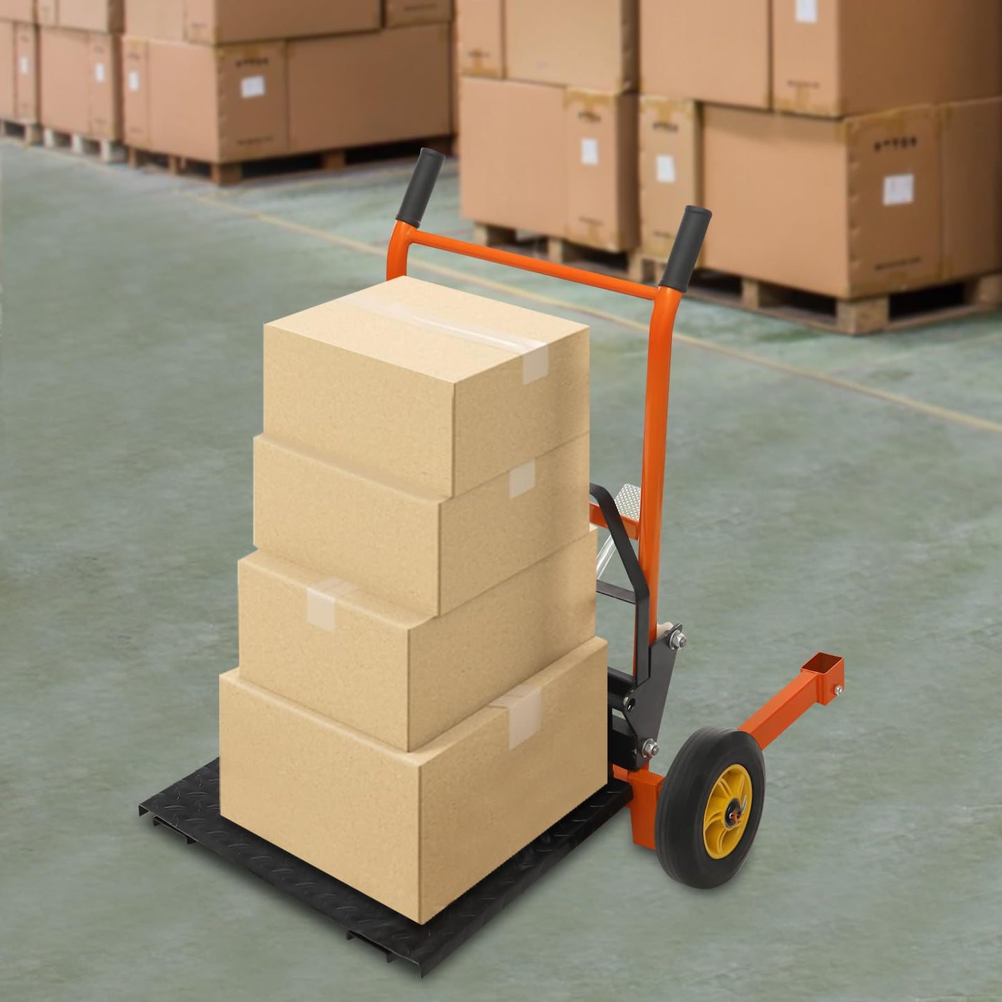 Hydraulic Material Lift Stacker | 441lbs Capacity Adjustable Pallet Truck Dolly with 9" Casters | 3.94-23.6" Fork & 2.36-15.7" Lift Height | Alloy Steel Heavy Duty Hand Truck for Warehouse/Workshop