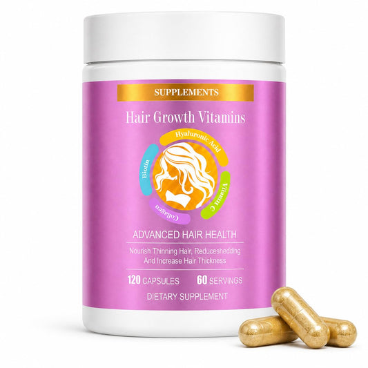 ZYXN Biotin | Collagen | Hyaluronic Acid Supplement, Clinically Proven Hair Growth Support, Skin and Nails, 25000 mcg Vitamins B2, B3, B6 & B7 + B1 & Keratin Women & Men (120 Count (Pack of 1))
