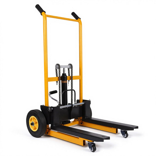 Hubxinly Mini Forklift Foldable Transport Lifting Cart with Swivel Wheels Hydraulic Transporter Cart Lightweight for Household Warehouse Factory