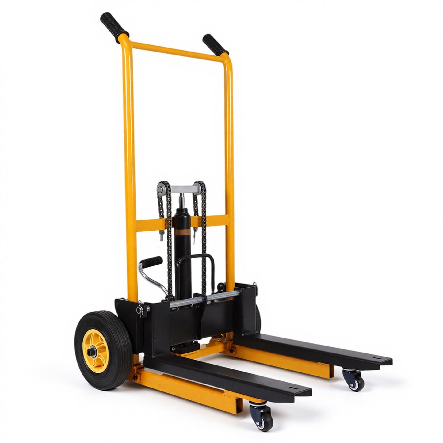 Lakequill Mini Forklift Manual Hydraulic Lift Table Cart Foldable Transport Lifting Cart with Swivel Wheels Handheld Lifting Equipment Push Pallet Trolley Lightweight for Household Warehouse Factory