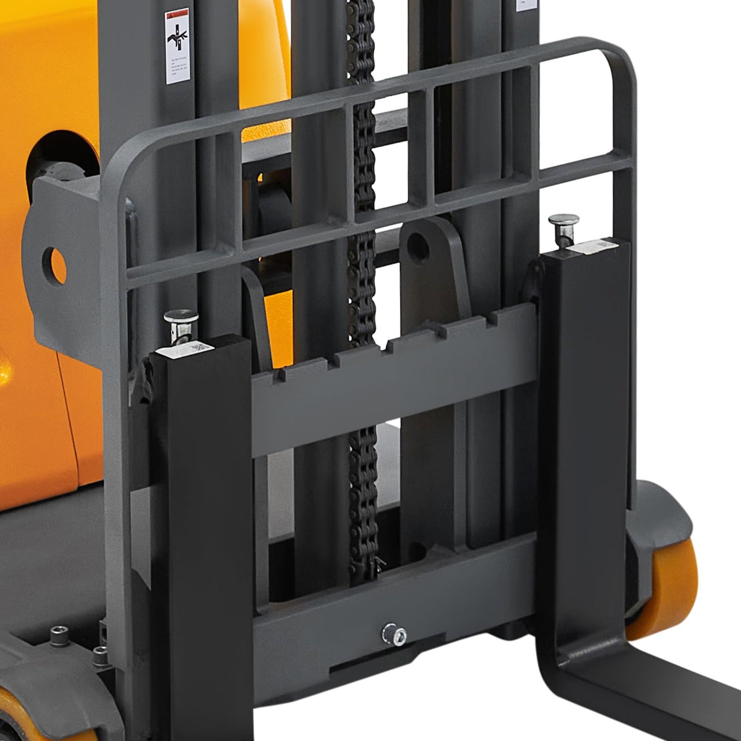 Apollo Counterbalanced Stacker Full Electric Material Lift 2200 Lb. Capacity, 118" Lifting Height Powered Hydraulic Lifter with Straddle Forks Suitable for All Kinds of Pallets
