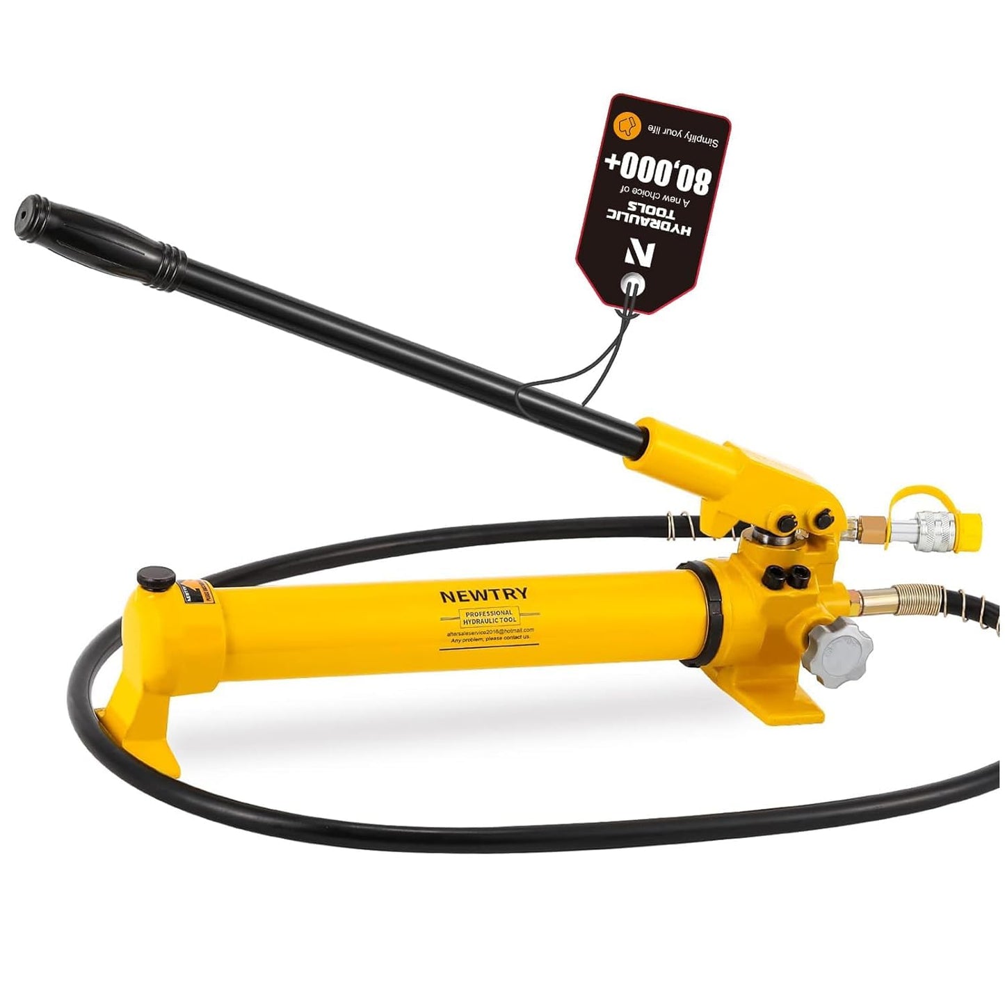 NEWTRY 50 ton Low Profile Hydraulic Ram Jack + Hand Pump Stoke 16mm(0. 63inch) Mini Protable Hydraulic Cylinder Industrial Super Thin Lifting Jack