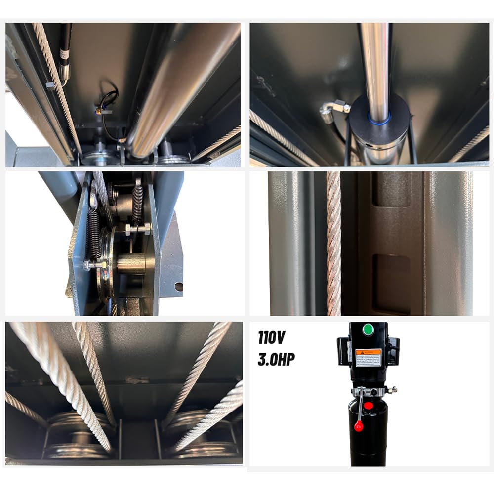KATOOL 3.0HP 11000Lbs 4 Post Lift 4 Post Parking Service Storage Lift Lifting Height 84 Inch Extra Tall Extra Long Extra Wide 110v Four Post Parking Lift 4-Post Auto Lift Garage Lift Storage
