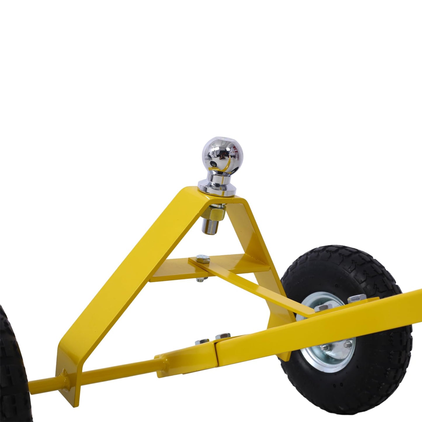 Heavy-Duty Steel Trailer Dolly - 600 Lb Load Capacity, Pneumatic Wheels, 44" Handle for Easy Maneuvering of Boat, Utility, and Jet Ski Trailers (Yellow)