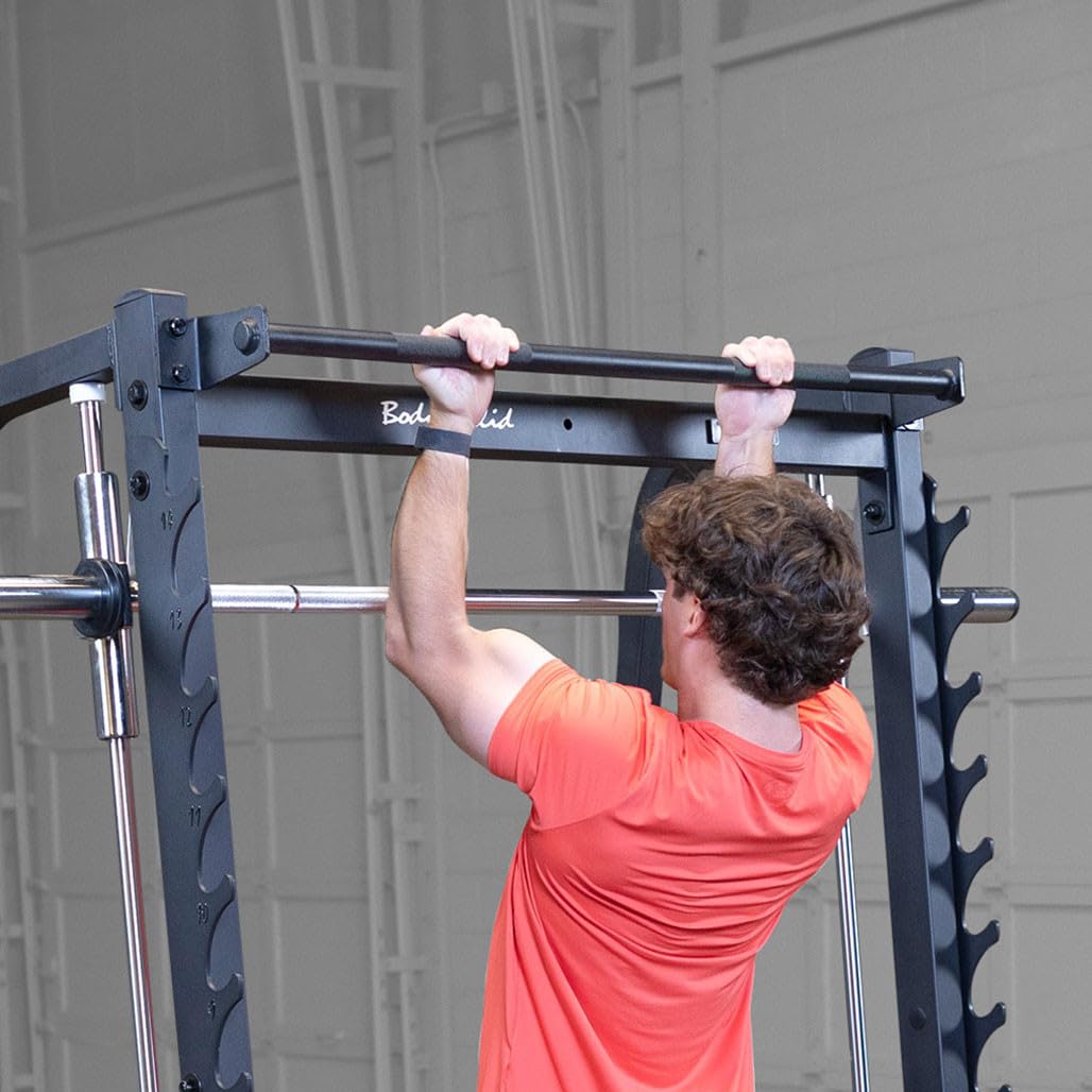 Body-Solid (GS348B) Precise 7° Angle Smith Machine Home Gym - Strength Training Equipment with Adjustable Safeties, Squat Rack Cage, Half Rack & Weight Cage Power Rack - for Amateurs & Professionals