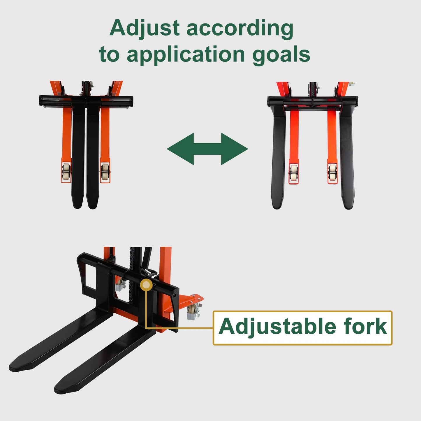 Tory Carrier Pallet Stacker, Material Lift 2200lbs Capacity 63" Lift Height Pallet Lift Truck, Manual Lift Stacker with Adjustable Forks and Fixed Legs for Open Bottom Pallets