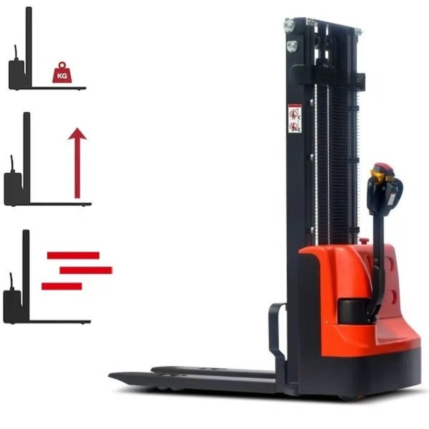 Electric Pallet Handling Lift System Stacker, Battery Powered Forklift Stacker Machine, Walk Behind Hydraulic Stacking Equipment, Warehouse Material Handling Equipment, Pallet Lifting System