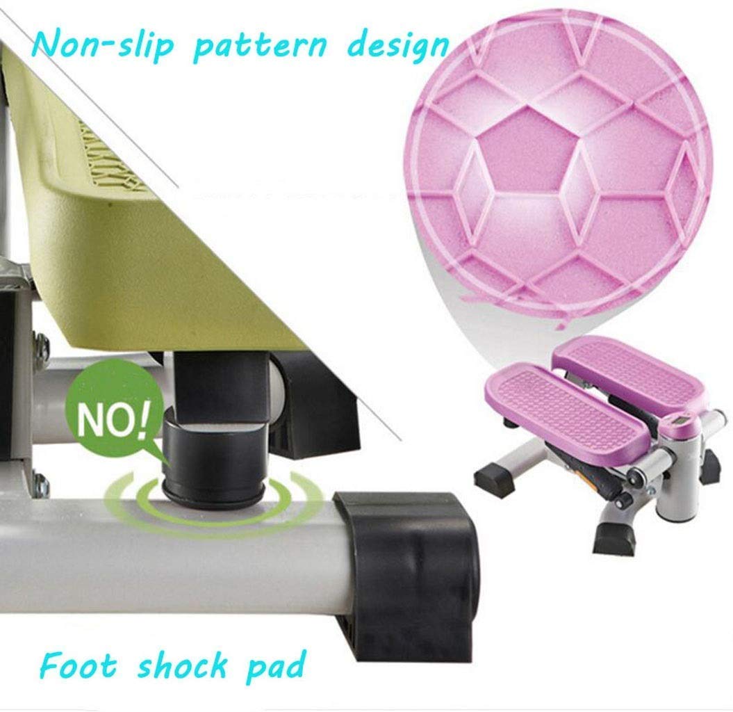 Stepper,Fitness Mini Stepper with Band Fitness Premium Portable Climber Stair Stepper & Waist Fitness Step Machine with LCD Monitor Efficency (Green One Size)