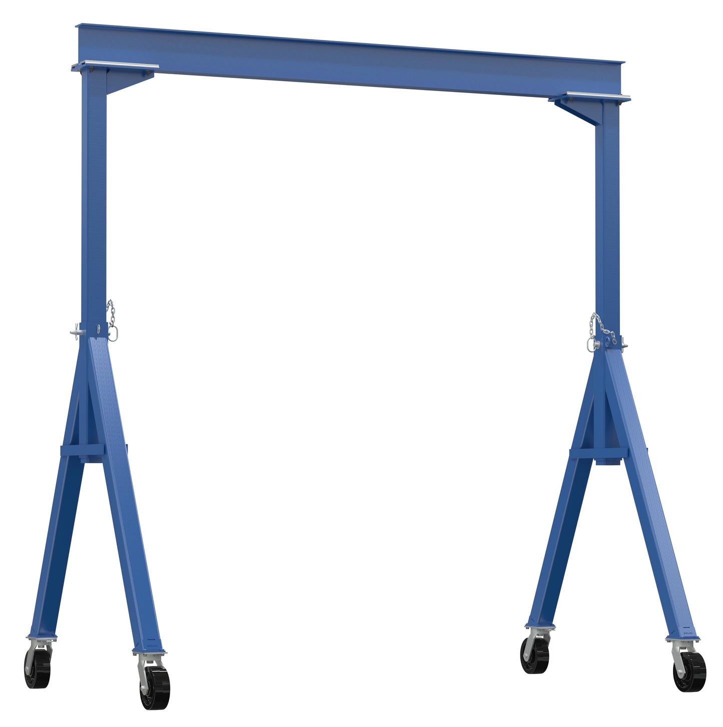 Vestil FHS-4-10 Steel Fixed Gantry Crane with Phenolic Casters 10 Ft. 4000 Lb. Capacity Blue