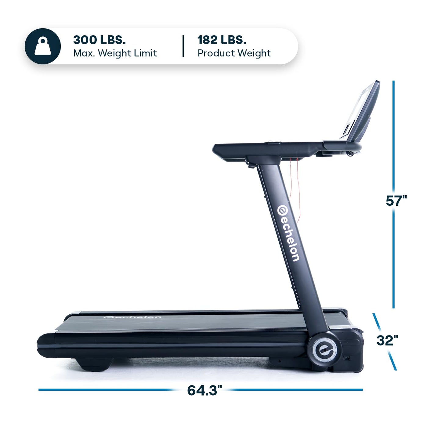 Echelon Stride 6S-10 Smart Foldable Treadmill | XL Device Holder, 3.0 CHP Motor, 12 Incline Levels, Bluetooth, USB Charging, Auto-Fold Design | Home Gym Running, Jogging & Cardio Machine