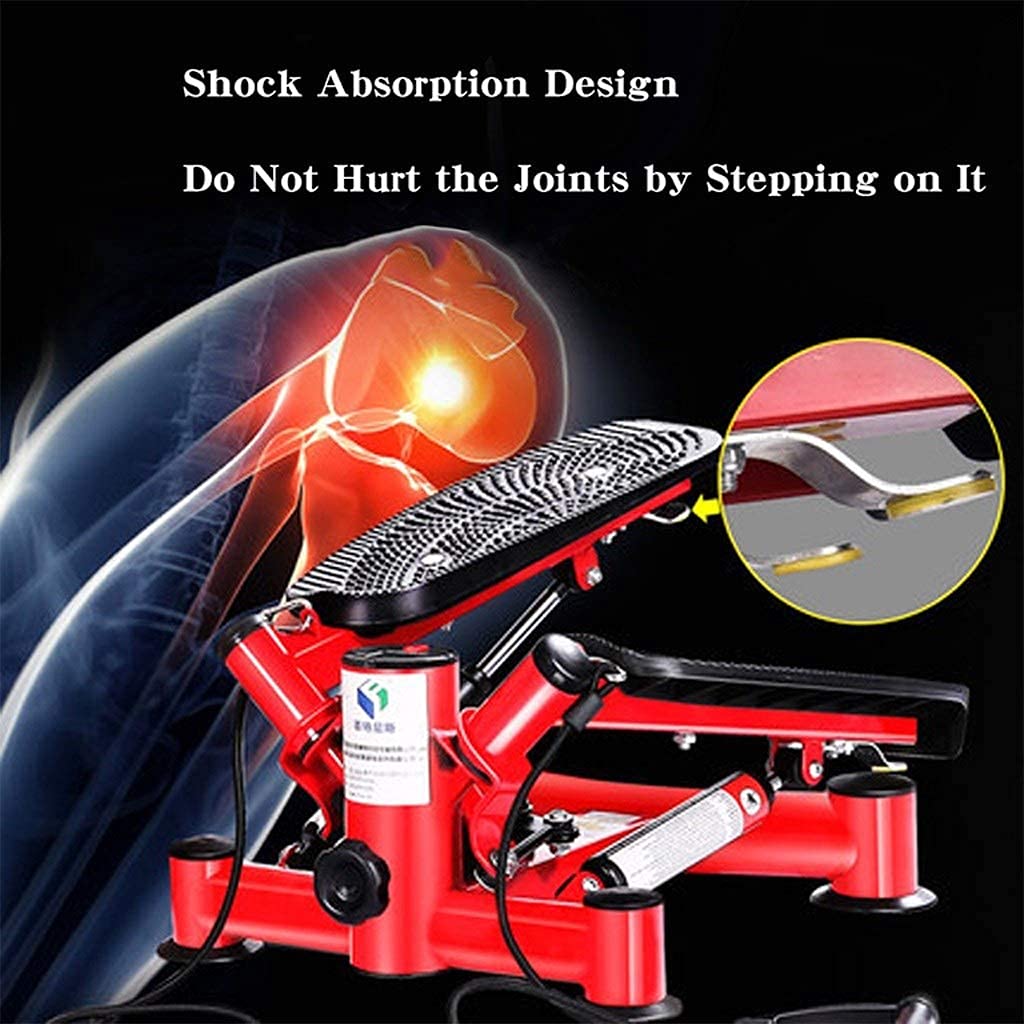 IIPOSAQQ Mini-Stepper Swing Stepper Mini Stepper Exercise Machine Legs Arms Thigh Toner Toning Machine Workout Training Fitness Stair Steps red