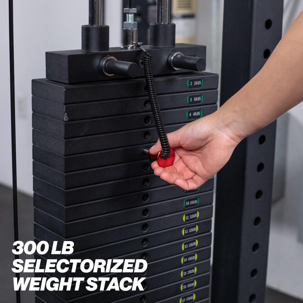 Titan Fitness LAT Tower Machine, Single Stack 300 LB Cable Pull Specialty Machine, LAT Pulldown Low Cable Row Machine, Compact Space-Efficient Trainer, Build Back and Shoulder Strength