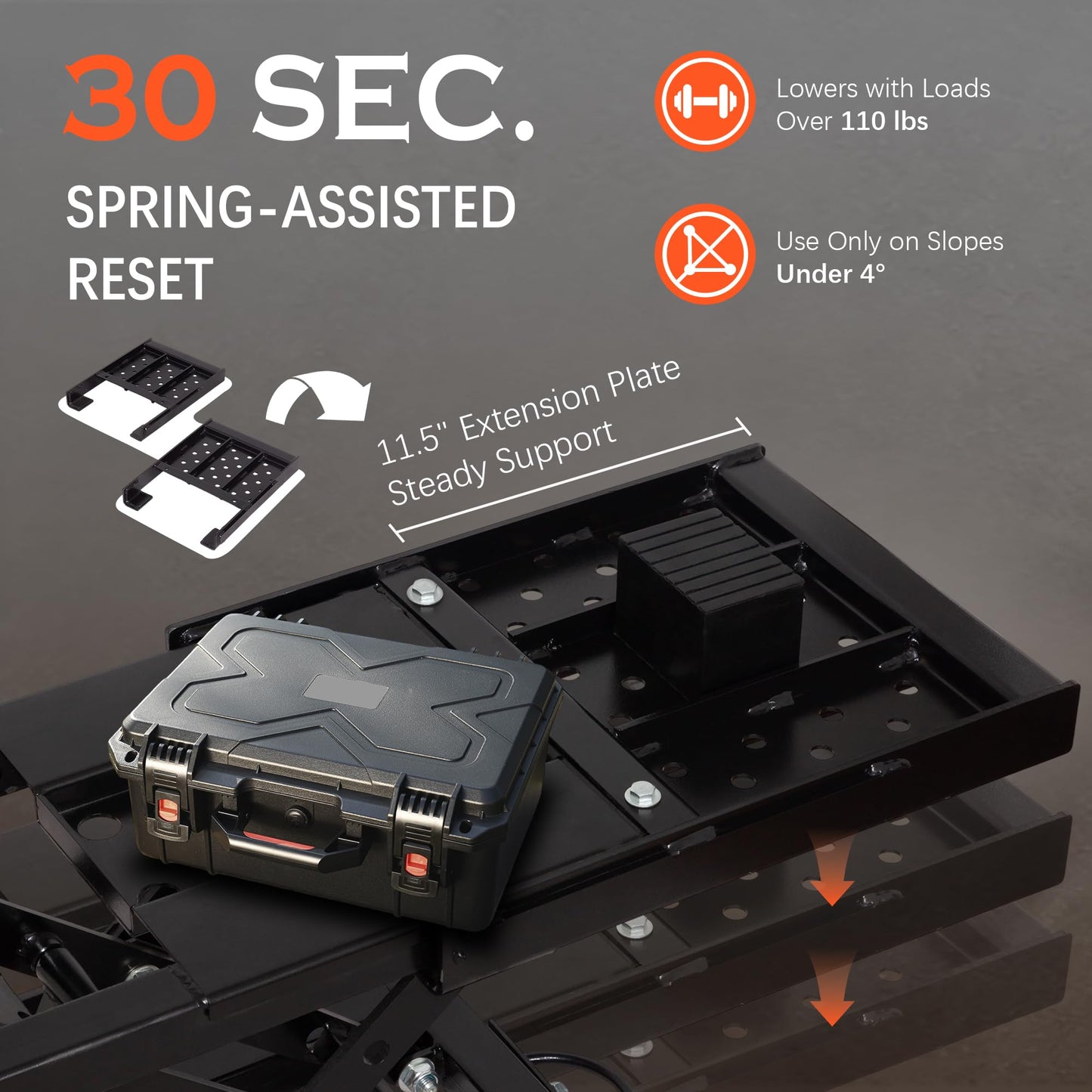 Portable Car Lift - 7,000 LBS Capacity, 26.8" Max Height, Heavy-Duty Quick Jack with Locking Levers, Wheels & 120V Power Unit for Cars, SUVs, Trucks