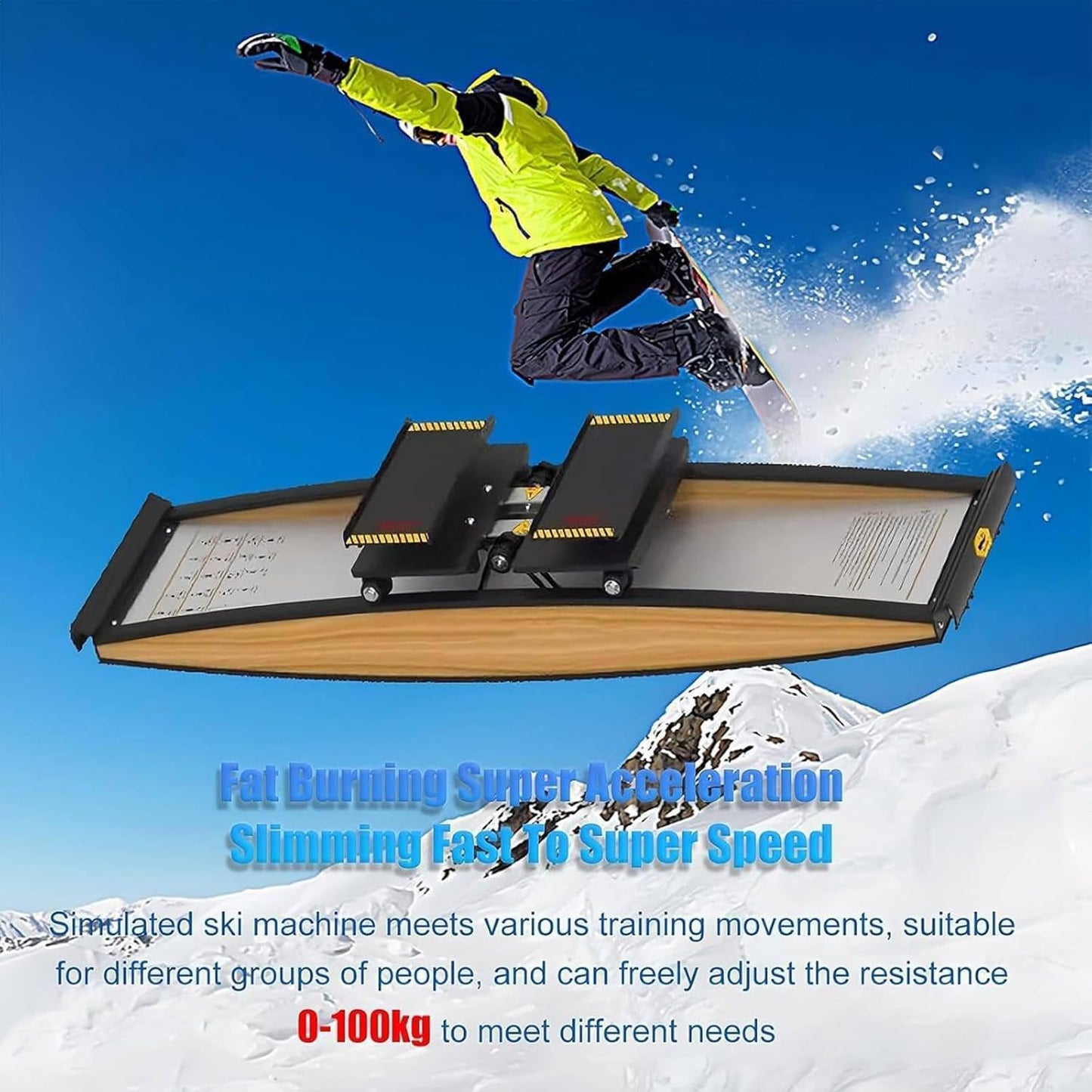 Ski Machine, Glute Training Equipment, Stepper, Balance Trainer, Indoor Aerobic Fitness Equipment, Waist Training Ski Simulator