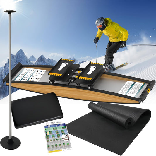 Fablestoryem Indoor Simulated Ski Machine, 3D Cross Trainer, Ski Exercise Equipment, Strength and Balance Training Tool Set, 150kg Load