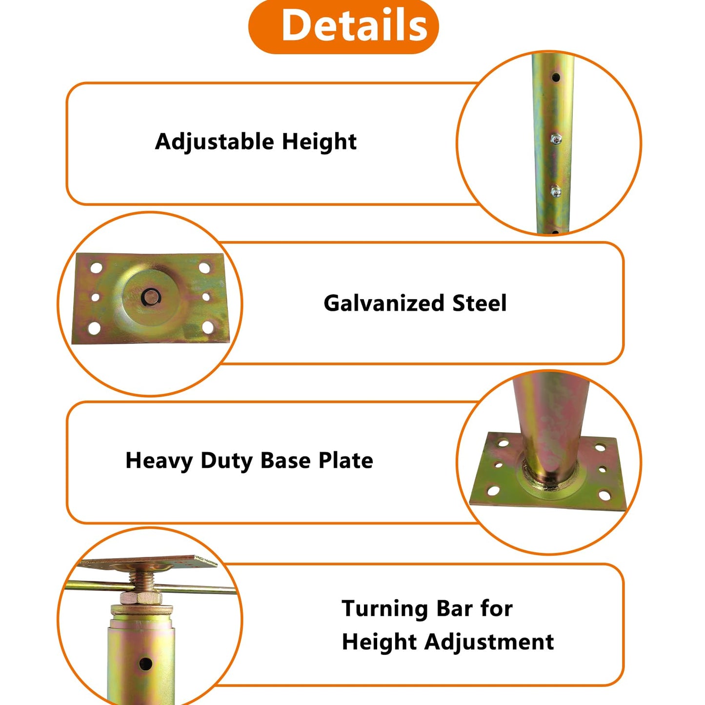 ZANURA 55" - 150" Adjustable House Floor Jack Post Joist Support Jack Fit for Leveling Lifting Basement Crawlspace Beam Roof, 2 Pack