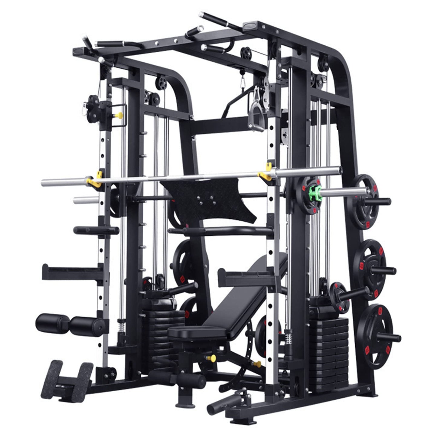 GAORUIFENG Machine Comprehensive Trainer Bench Press Squat Rack Bird Gantry Multi-Functional Combination Equipment Home Commercial