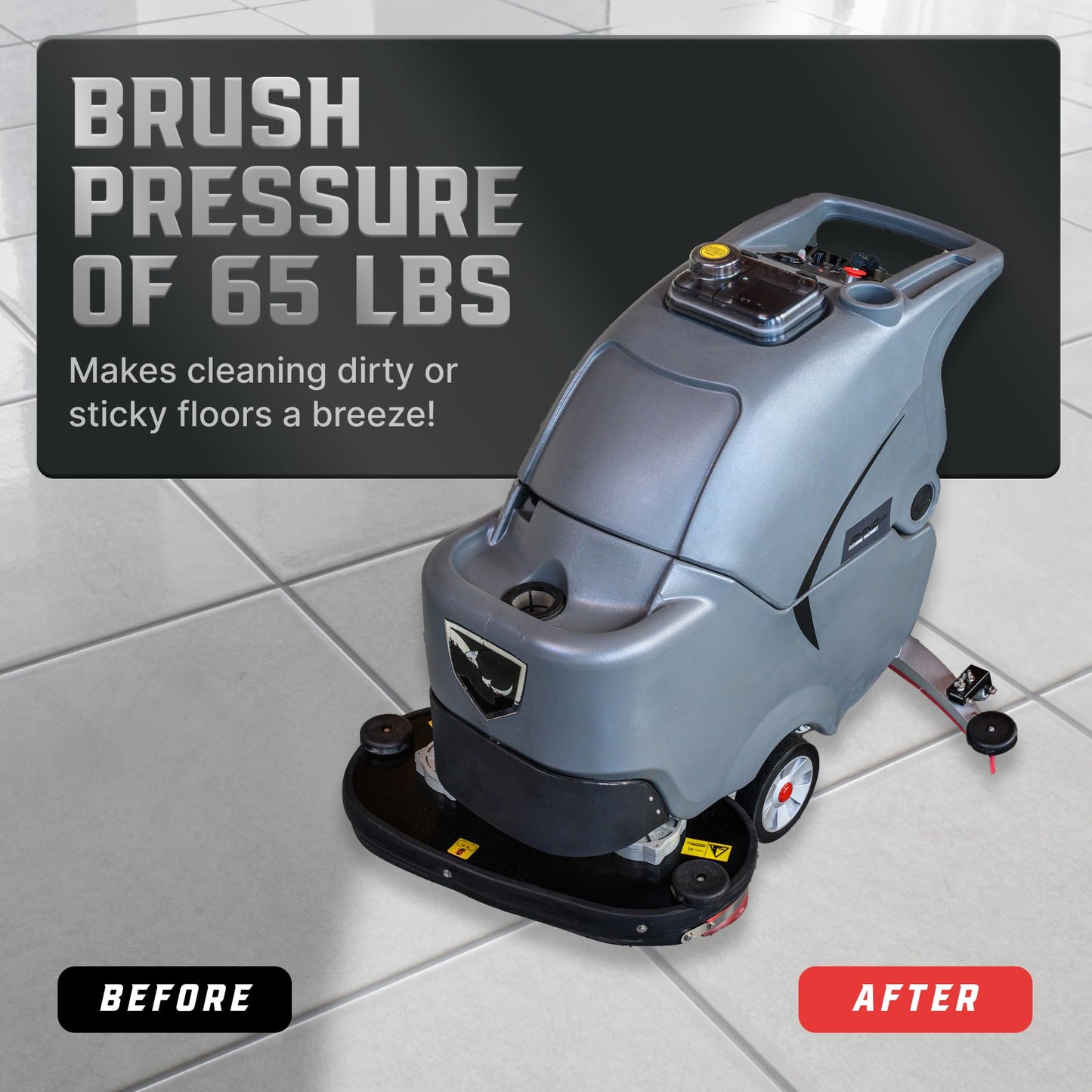 Rhino 28-Inch Commercial Floor Scrubber Machine – Walk-Behind Auto Floor Cleaner Machine – Traction Drive, Commercial Grade – Includes Batteries
