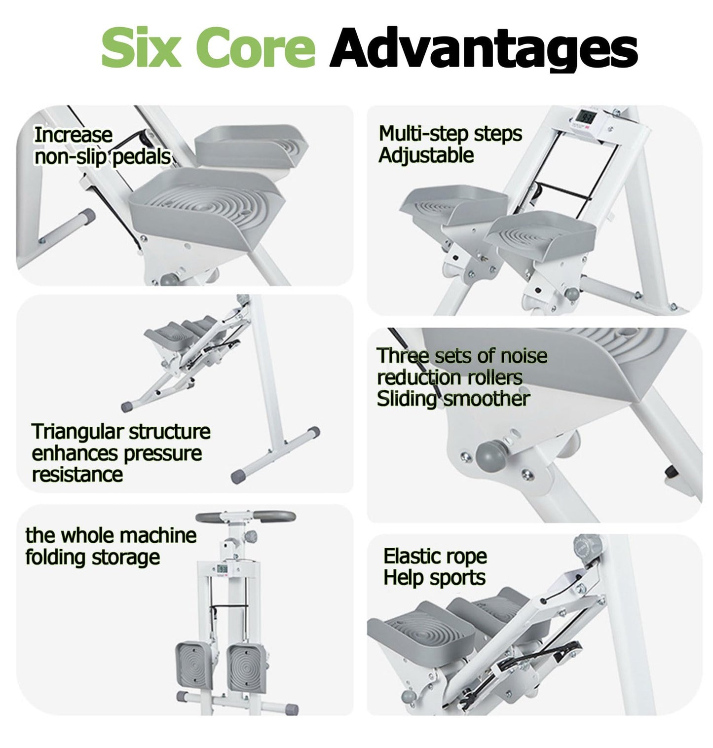 Stair Stepper Machine for Home Gym, Compact Folding Cardio Climber with Adjustable Handlebar, Extended Step Range for Effective Stepping Workouts