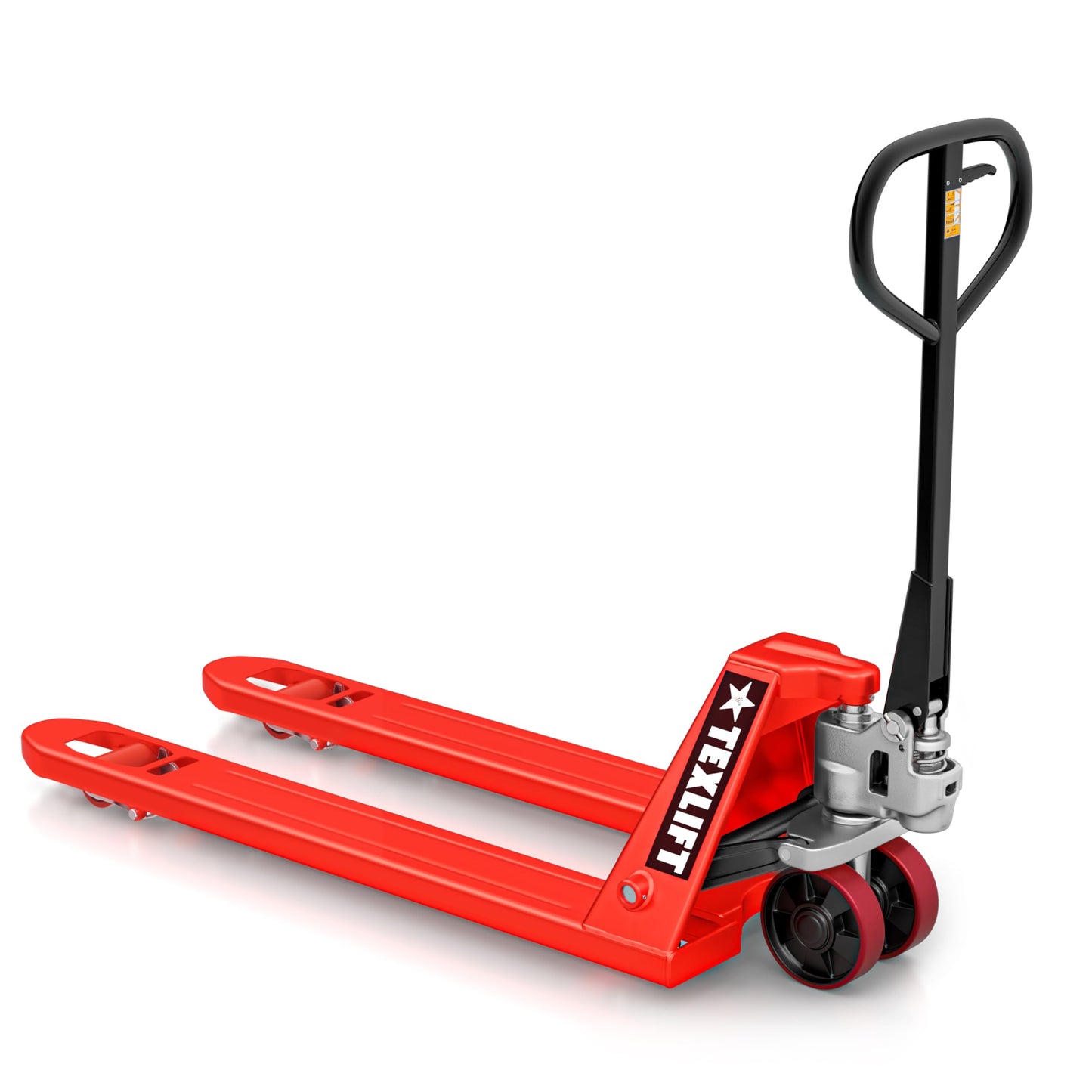 TEXLIFT Industrial Manual Pallet Jack – Standard Duty Pallet Truck 5500 Lb Capacity - 48” L x 27” W Fork Size – Hand Truck for Material Handling - Max Lift Height 8 Inch - (US-PTM55K)