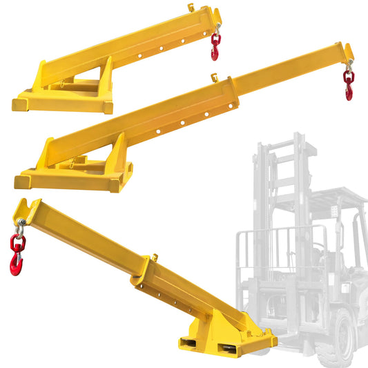 HayWHNKN Forklift Jib Boom Forklift Mobile Crane, 4T / 8800LB Telescopic Crane Attachment with Hook, Max Length 94.5'' Mobile Lifting Hoist Towing Handling for Warehouse & Construction Material