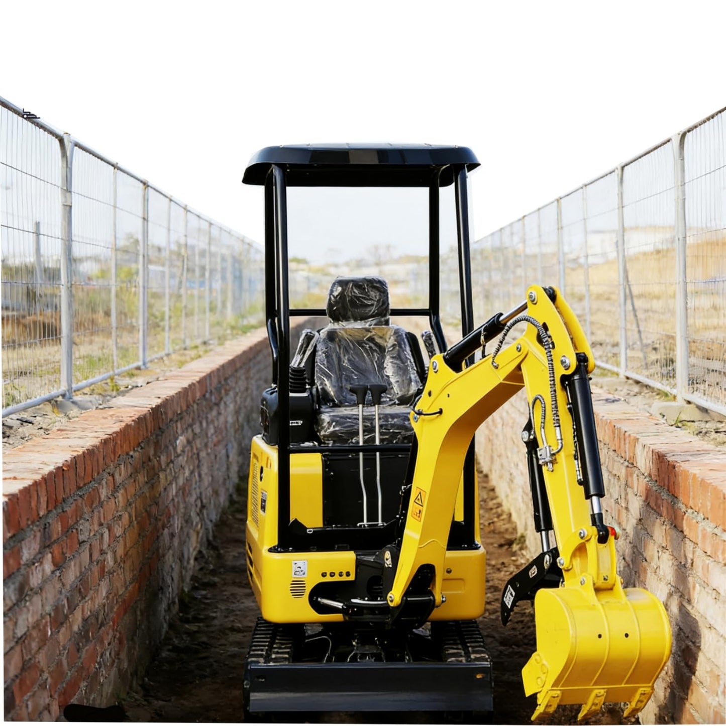 DS-R327, 1.8 Ton KubotaEngine Diesel Mini Excavator,14HP EPA Certified, w/Pilot Controls Side Swing Boom & Crawler Extension, w/12 Months Parts Replacement, Delivery & Unloading Services (2 Yellow)