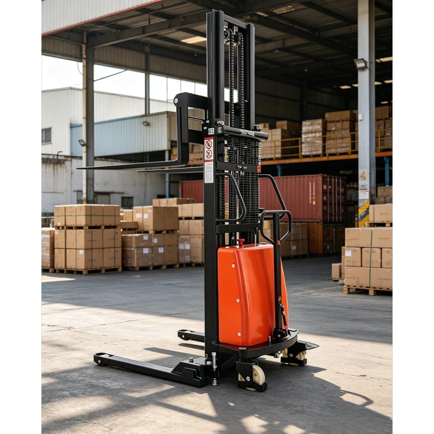 Electric Pallet Stacker Forklift – Powered Warehouse Lift Truck – Heavy Duty Electric Stacker for Material Handling – Ideal for Warehouse & Industrial Use